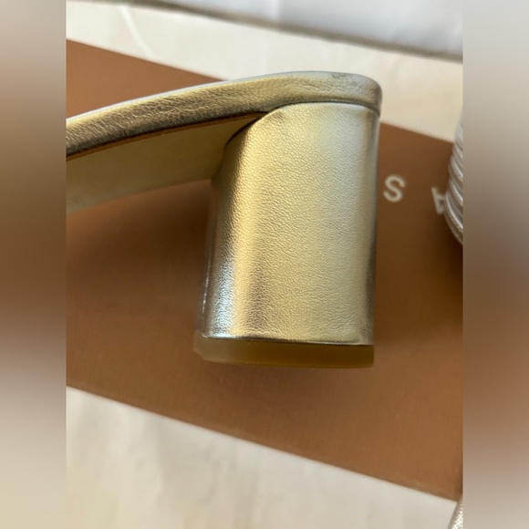 VIA SPIGA Women's Silver Rafaela Metallic Leather Mule Sandals Size 11US/41EU - Picture 9 of 12